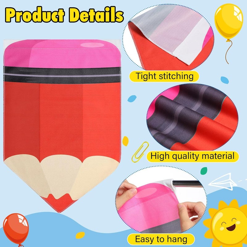 Cosblank 8 Pcs Rainbow Curtains (36 x 24 Inches) - Colorful Pencil Theme Decor for Bedroom or School Classroom, Back to School - Image 3